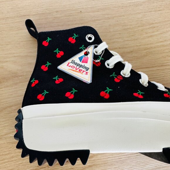 🍒Rare Converse Run Star Hike Hi Women Platform Shoes 6.5 Cherries Black A08113C - Picture 7 of 13